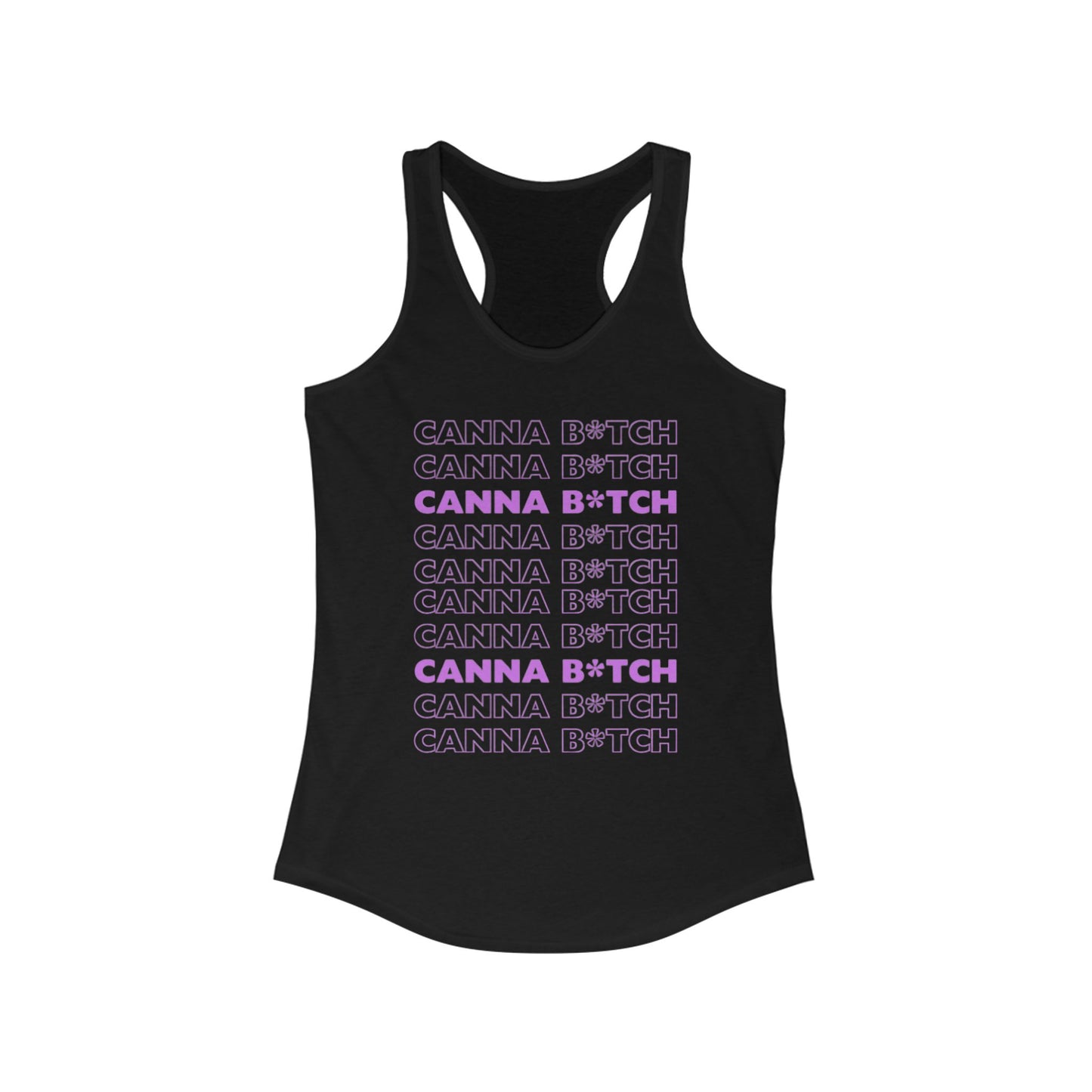 Canna B*tch Stacked Go-Bag Racerback Tank